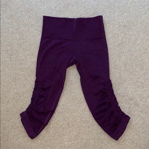 Purple sinched cropped lululemon leggings